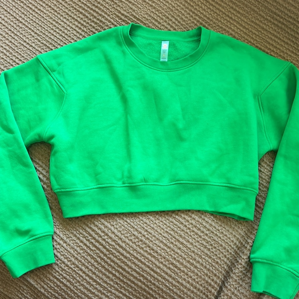 Mono B Green Cropped Boxy Sweatshirt